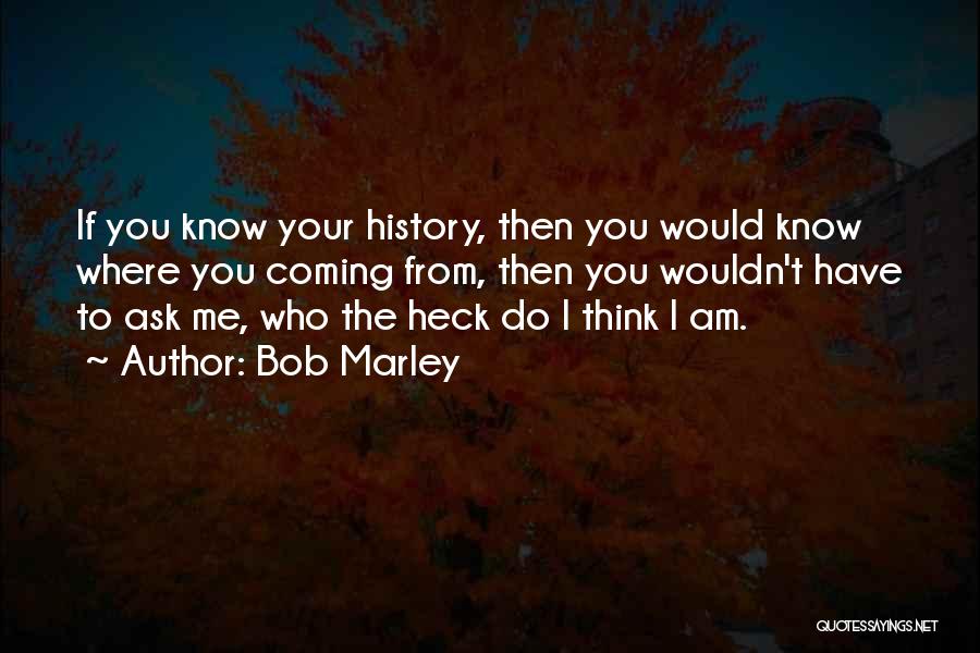 Bob Marley Quotes: If You Know Your History, Then You Would Know Where You Coming From, Then You Wouldn't Have To Ask Me,