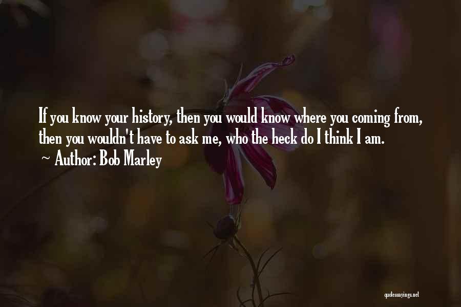 Bob Marley Quotes: If You Know Your History, Then You Would Know Where You Coming From, Then You Wouldn't Have To Ask Me,