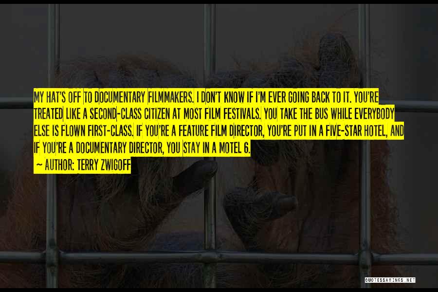 Terry Zwigoff Quotes: My Hat's Off To Documentary Filmmakers. I Don't Know If I'm Ever Going Back To It. You're Treated Like A