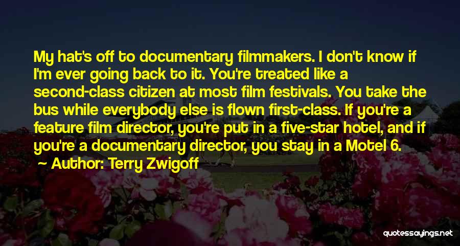 Terry Zwigoff Quotes: My Hat's Off To Documentary Filmmakers. I Don't Know If I'm Ever Going Back To It. You're Treated Like A