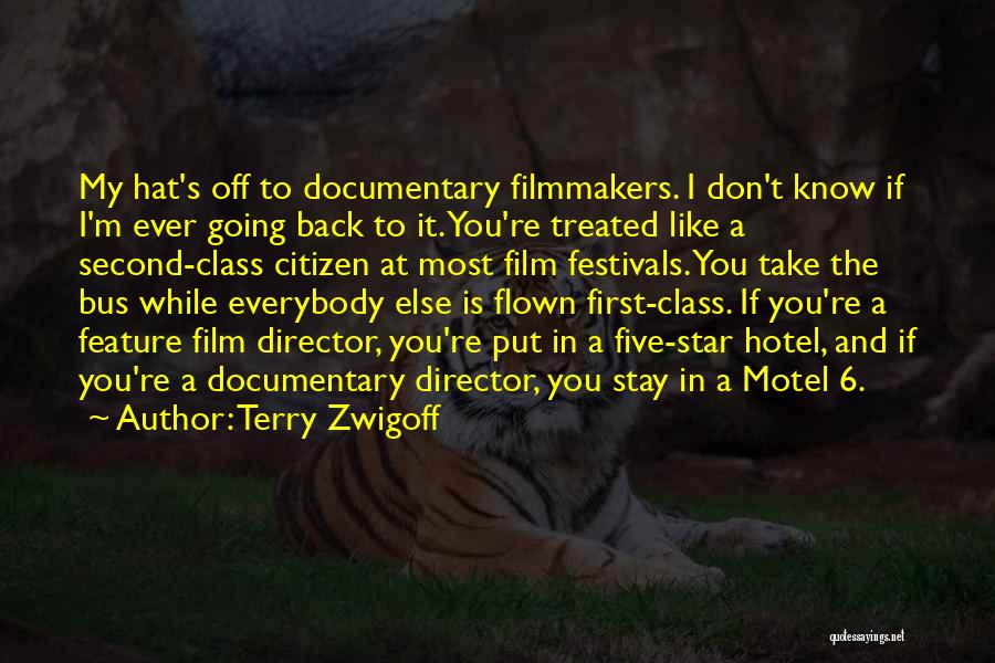 Terry Zwigoff Quotes: My Hat's Off To Documentary Filmmakers. I Don't Know If I'm Ever Going Back To It. You're Treated Like A