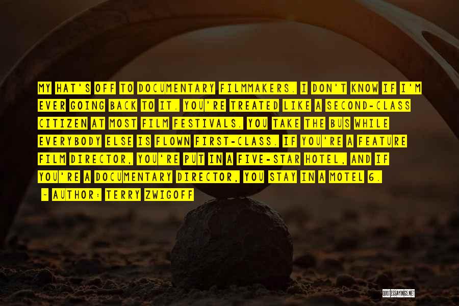 Terry Zwigoff Quotes: My Hat's Off To Documentary Filmmakers. I Don't Know If I'm Ever Going Back To It. You're Treated Like A