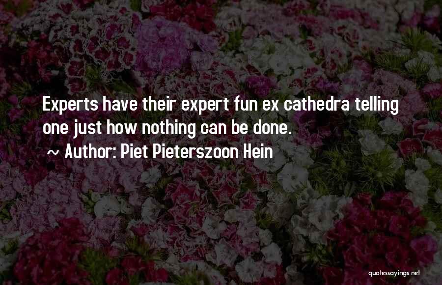 Piet Pieterszoon Hein Quotes: Experts Have Their Expert Fun Ex Cathedra Telling One Just How Nothing Can Be Done.