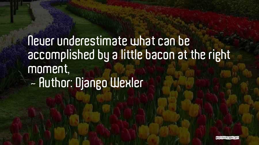 Django Wexler Quotes: Never Underestimate What Can Be Accomplished By A Little Bacon At The Right Moment,