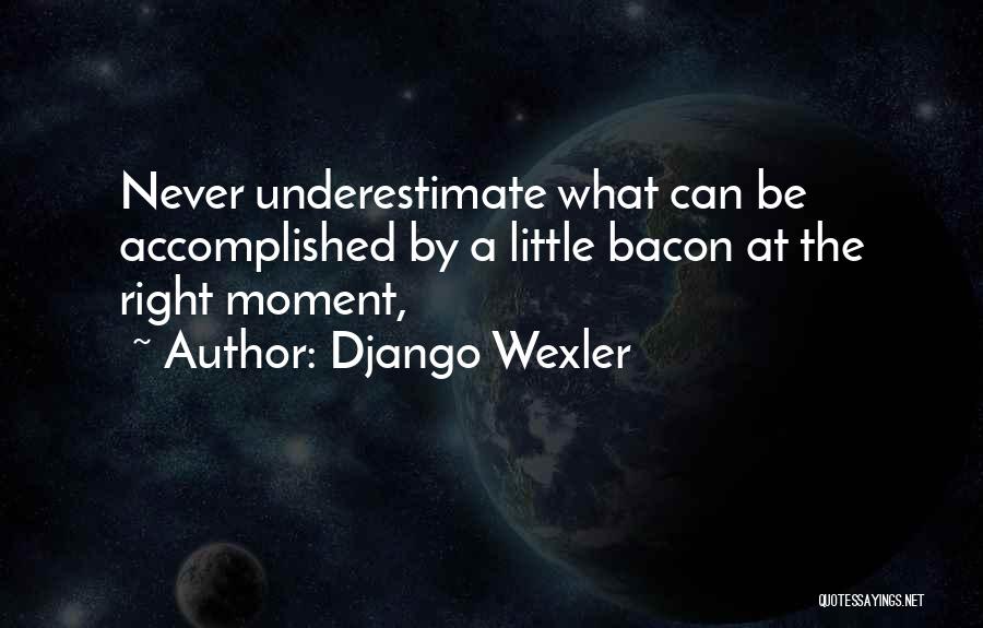 Django Wexler Quotes: Never Underestimate What Can Be Accomplished By A Little Bacon At The Right Moment,