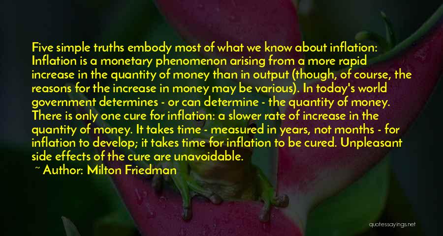 Milton Friedman Quotes: Five Simple Truths Embody Most Of What We Know About Inflation: Inflation Is A Monetary Phenomenon Arising From A More