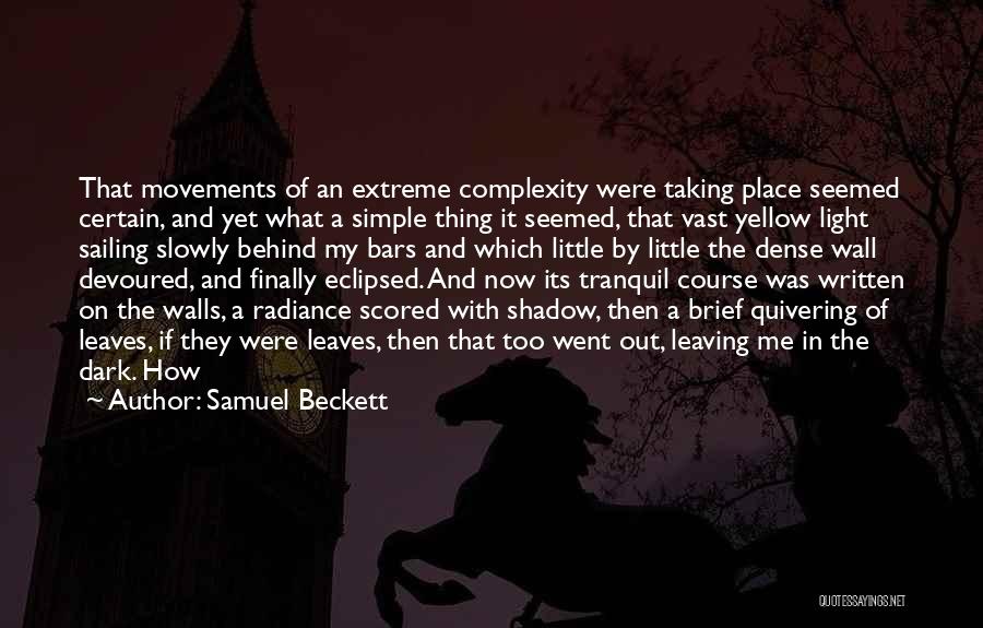 Samuel Beckett Quotes: That Movements Of An Extreme Complexity Were Taking Place Seemed Certain, And Yet What A Simple Thing It Seemed, That