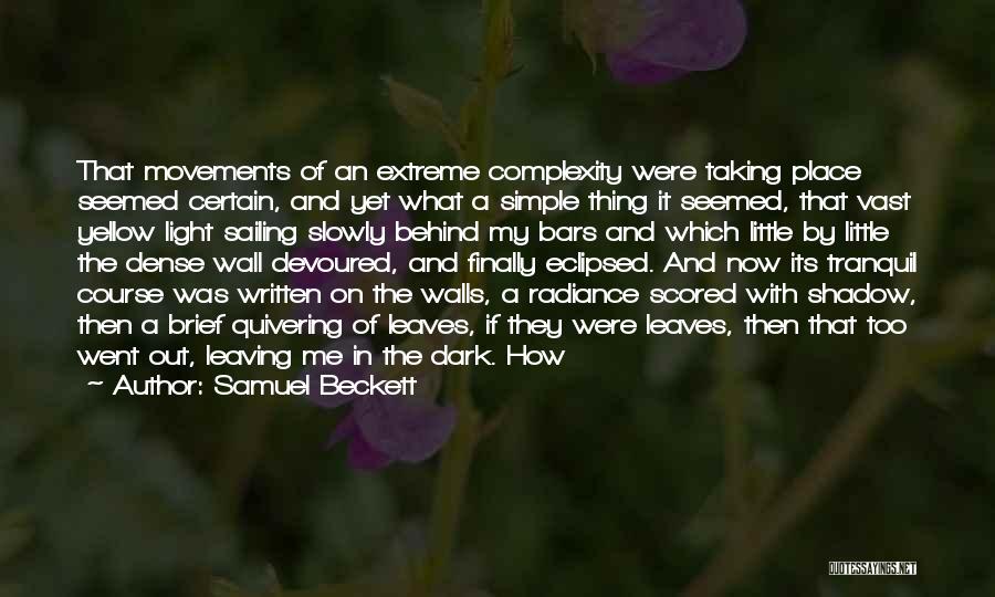 Samuel Beckett Quotes: That Movements Of An Extreme Complexity Were Taking Place Seemed Certain, And Yet What A Simple Thing It Seemed, That