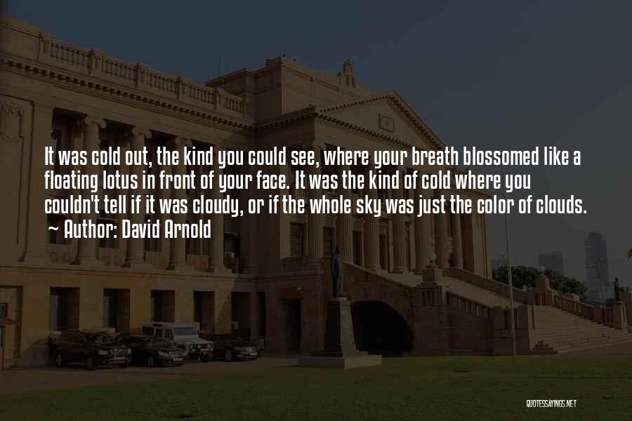 David Arnold Quotes: It Was Cold Out, The Kind You Could See, Where Your Breath Blossomed Like A Floating Lotus In Front Of