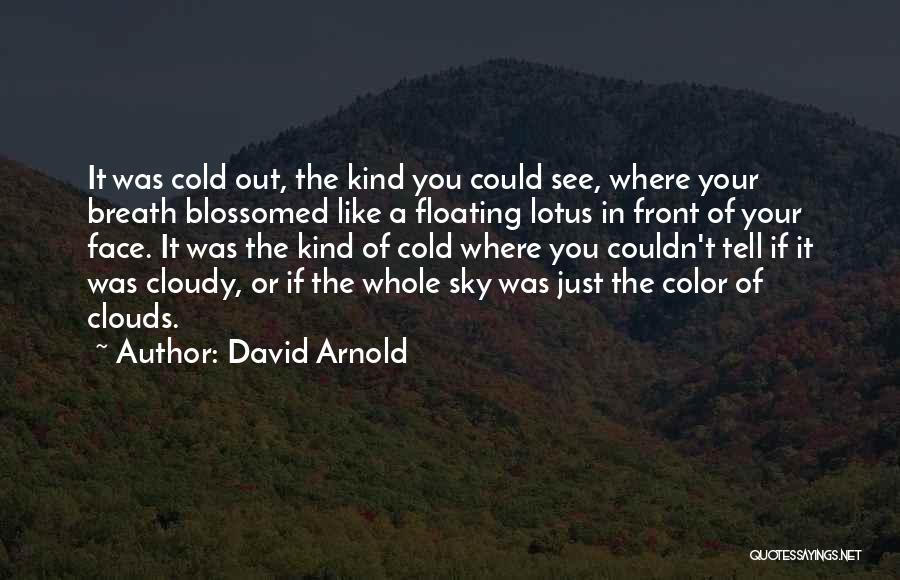 David Arnold Quotes: It Was Cold Out, The Kind You Could See, Where Your Breath Blossomed Like A Floating Lotus In Front Of