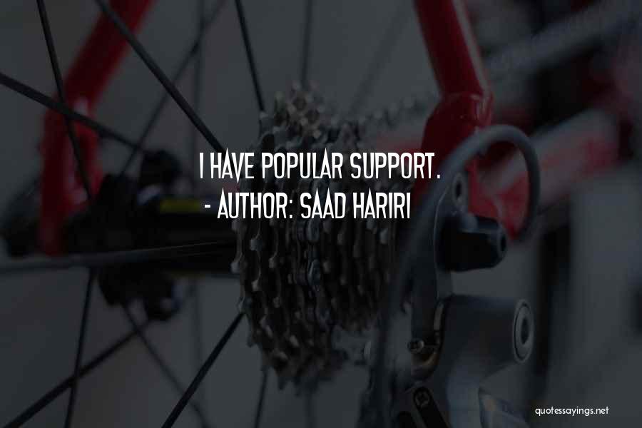 Saad Hariri Quotes: I Have Popular Support.