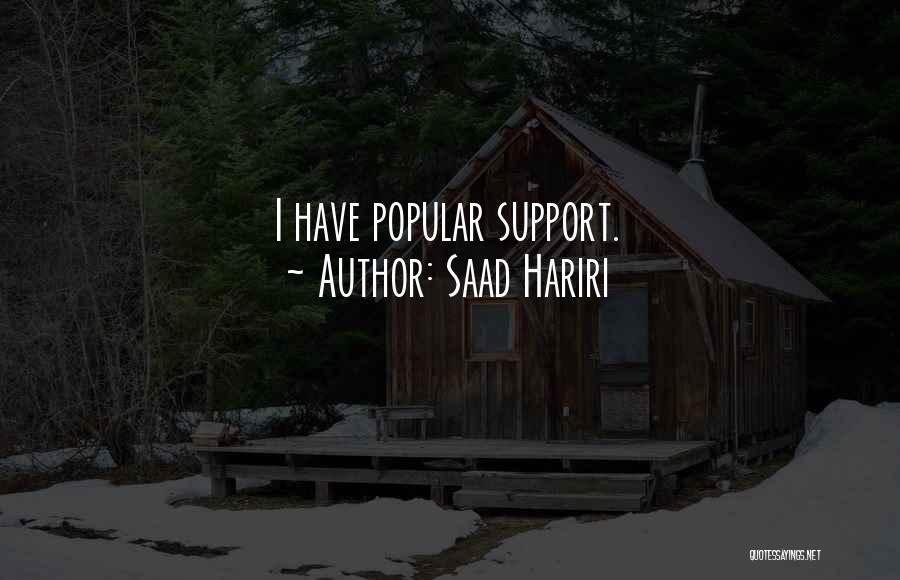 Saad Hariri Quotes: I Have Popular Support.