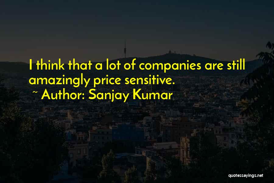 Sanjay Kumar Quotes: I Think That A Lot Of Companies Are Still Amazingly Price Sensitive.