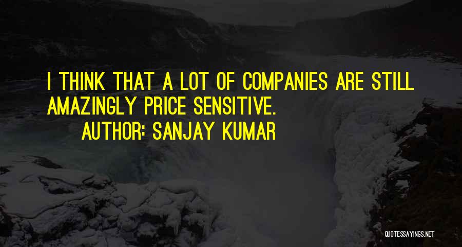 Sanjay Kumar Quotes: I Think That A Lot Of Companies Are Still Amazingly Price Sensitive.