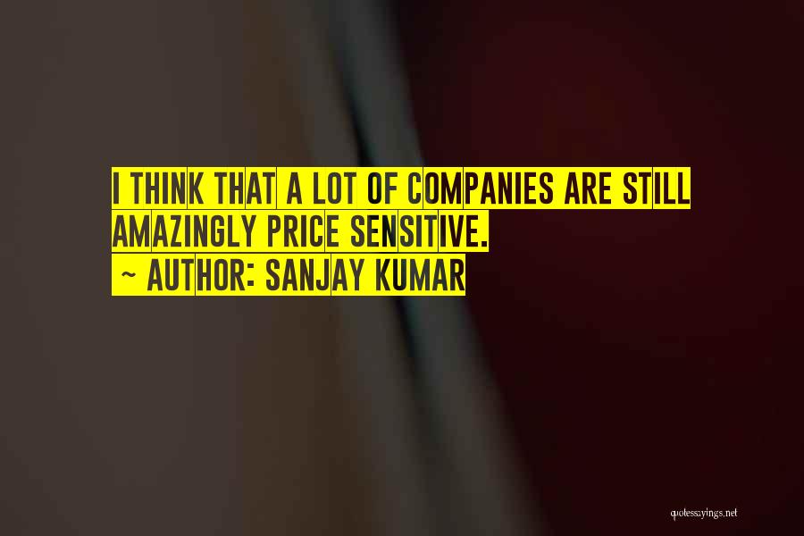 Sanjay Kumar Quotes: I Think That A Lot Of Companies Are Still Amazingly Price Sensitive.