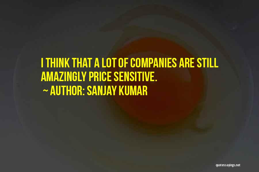 Sanjay Kumar Quotes: I Think That A Lot Of Companies Are Still Amazingly Price Sensitive.