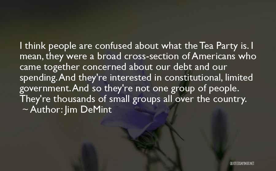 Jim DeMint Quotes: I Think People Are Confused About What The Tea Party Is. I Mean, They Were A Broad Cross-section Of Americans
