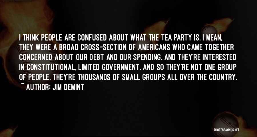 Jim DeMint Quotes: I Think People Are Confused About What The Tea Party Is. I Mean, They Were A Broad Cross-section Of Americans