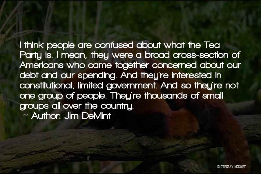 Jim DeMint Quotes: I Think People Are Confused About What The Tea Party Is. I Mean, They Were A Broad Cross-section Of Americans
