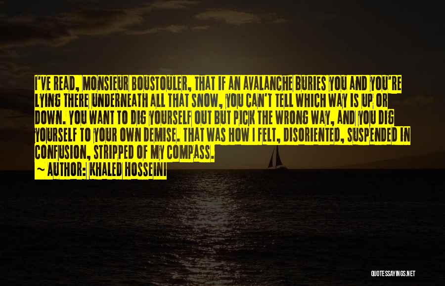 Khaled Hosseini Quotes: I've Read, Monsieur Boustouler, That If An Avalanche Buries You And You're Lying There Underneath All That Snow, You Can't