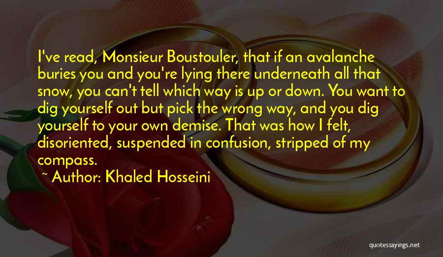 Khaled Hosseini Quotes: I've Read, Monsieur Boustouler, That If An Avalanche Buries You And You're Lying There Underneath All That Snow, You Can't