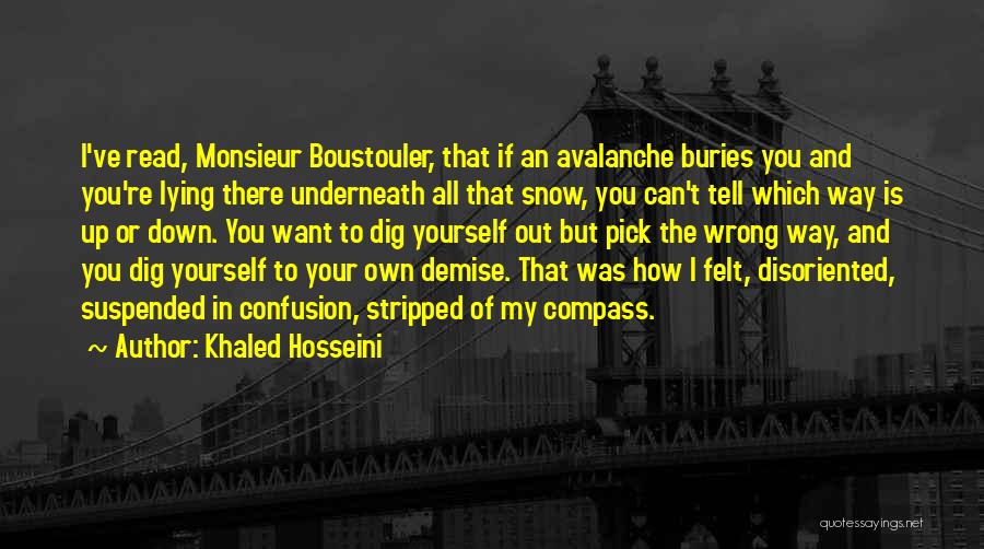 Khaled Hosseini Quotes: I've Read, Monsieur Boustouler, That If An Avalanche Buries You And You're Lying There Underneath All That Snow, You Can't