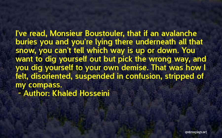 Khaled Hosseini Quotes: I've Read, Monsieur Boustouler, That If An Avalanche Buries You And You're Lying There Underneath All That Snow, You Can't