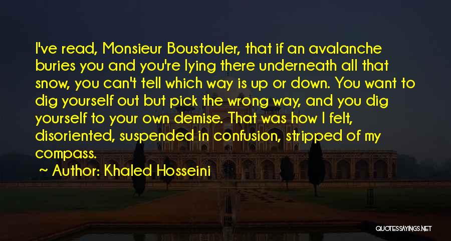 Khaled Hosseini Quotes: I've Read, Monsieur Boustouler, That If An Avalanche Buries You And You're Lying There Underneath All That Snow, You Can't