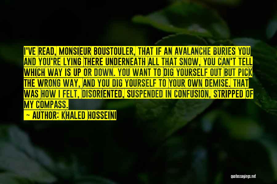 Khaled Hosseini Quotes: I've Read, Monsieur Boustouler, That If An Avalanche Buries You And You're Lying There Underneath All That Snow, You Can't