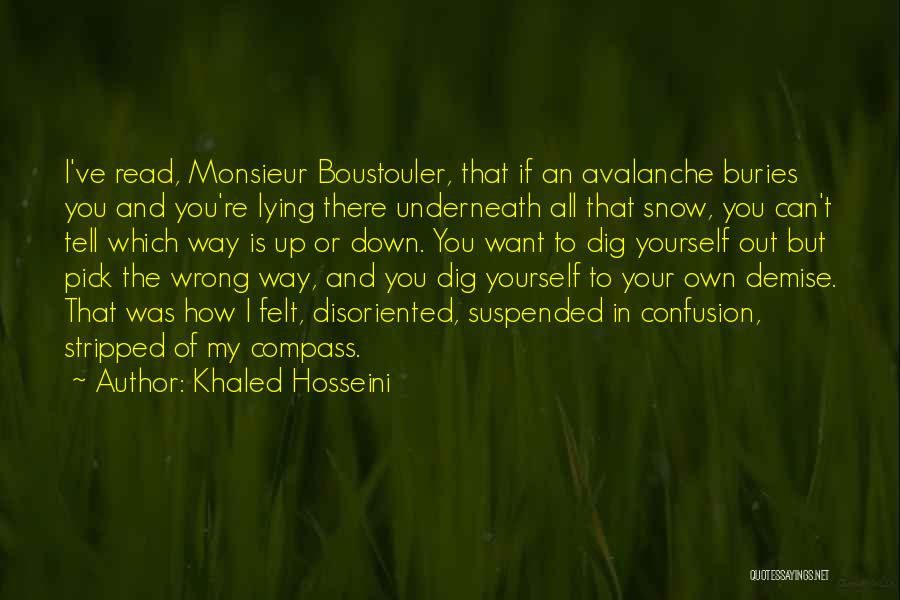 Khaled Hosseini Quotes: I've Read, Monsieur Boustouler, That If An Avalanche Buries You And You're Lying There Underneath All That Snow, You Can't