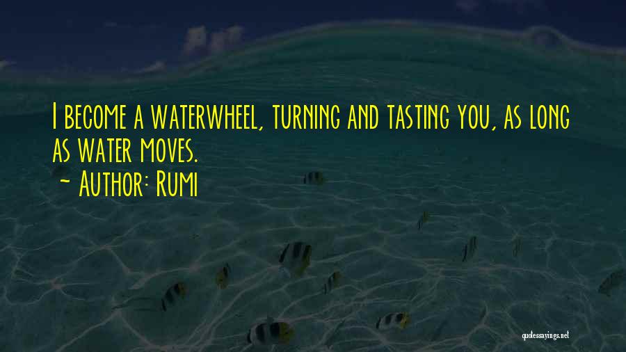 Rumi Quotes: I Become A Waterwheel, Turning And Tasting You, As Long As Water Moves.