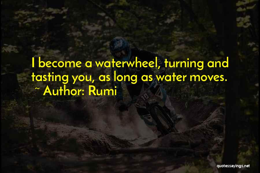 Rumi Quotes: I Become A Waterwheel, Turning And Tasting You, As Long As Water Moves.