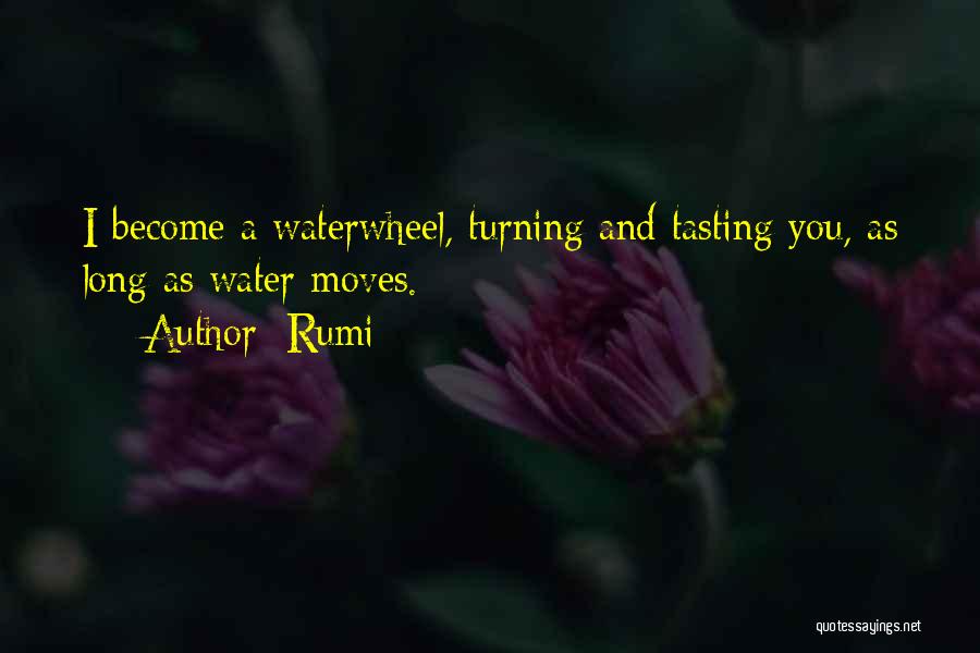 Rumi Quotes: I Become A Waterwheel, Turning And Tasting You, As Long As Water Moves.