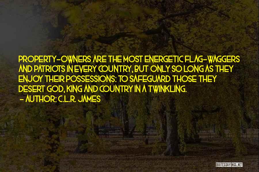C.L.R. James Quotes: Property-owners Are The Most Energetic Flag-waggers And Patriots In Every Country, But Only So Long As They Enjoy Their Possessions: