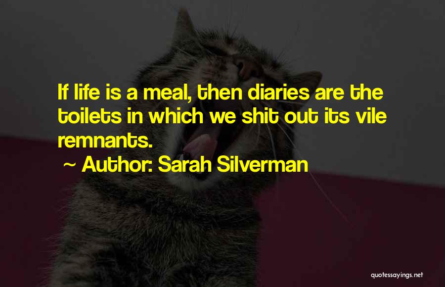 Sarah Silverman Quotes: If Life Is A Meal, Then Diaries Are The Toilets In Which We Shit Out Its Vile Remnants.