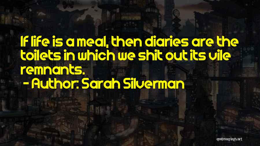 Sarah Silverman Quotes: If Life Is A Meal, Then Diaries Are The Toilets In Which We Shit Out Its Vile Remnants.