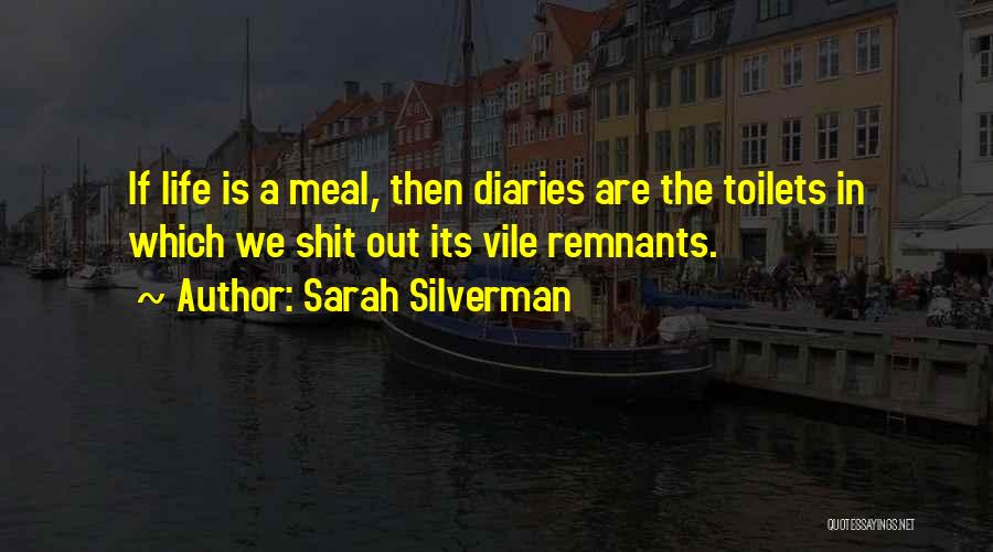 Sarah Silverman Quotes: If Life Is A Meal, Then Diaries Are The Toilets In Which We Shit Out Its Vile Remnants.