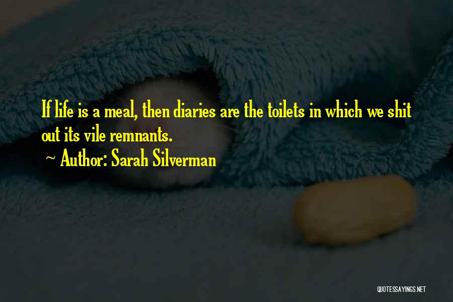 Sarah Silverman Quotes: If Life Is A Meal, Then Diaries Are The Toilets In Which We Shit Out Its Vile Remnants.