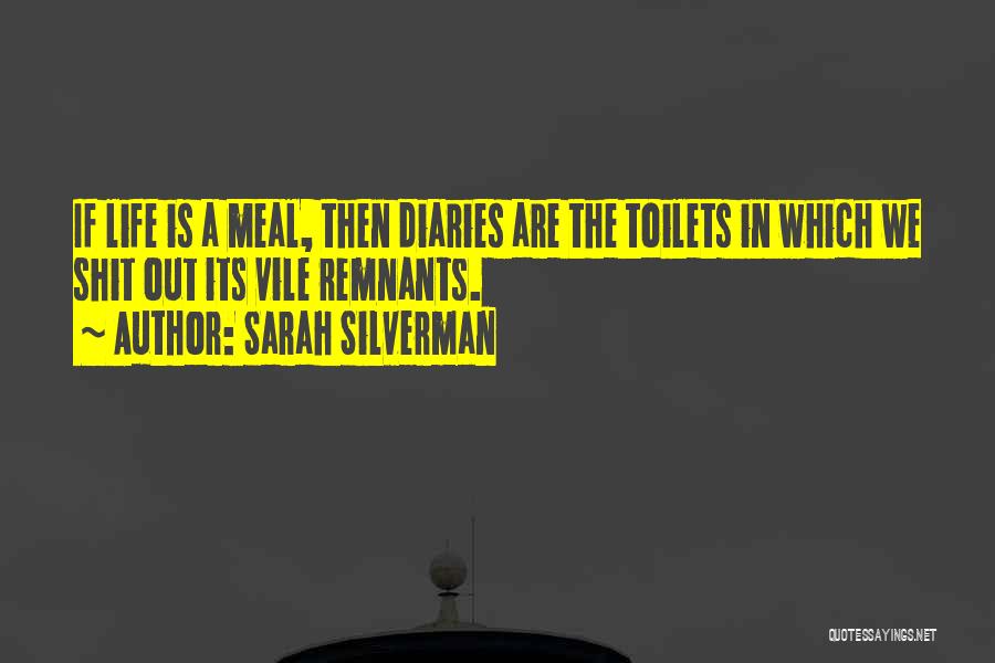 Sarah Silverman Quotes: If Life Is A Meal, Then Diaries Are The Toilets In Which We Shit Out Its Vile Remnants.