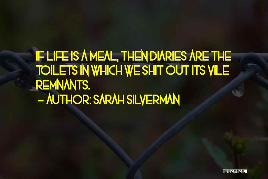 Sarah Silverman Quotes: If Life Is A Meal, Then Diaries Are The Toilets In Which We Shit Out Its Vile Remnants.