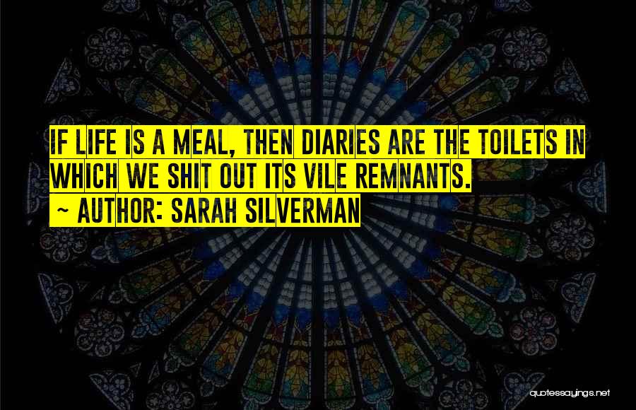 Sarah Silverman Quotes: If Life Is A Meal, Then Diaries Are The Toilets In Which We Shit Out Its Vile Remnants.