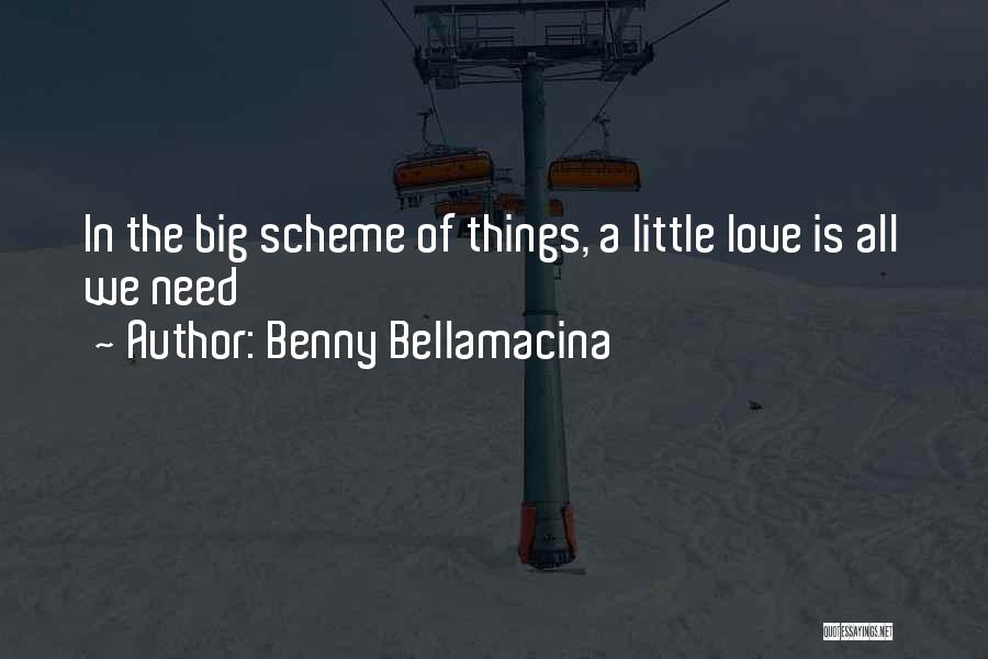 Benny Bellamacina Quotes: In The Big Scheme Of Things, A Little Love Is All We Need