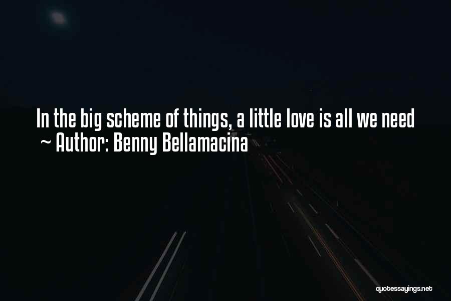 Benny Bellamacina Quotes: In The Big Scheme Of Things, A Little Love Is All We Need