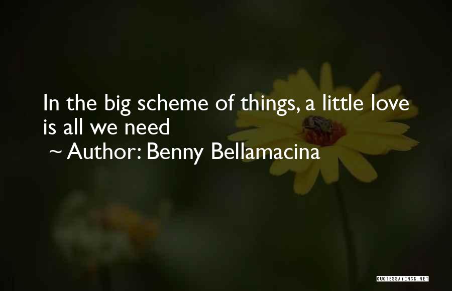 Benny Bellamacina Quotes: In The Big Scheme Of Things, A Little Love Is All We Need