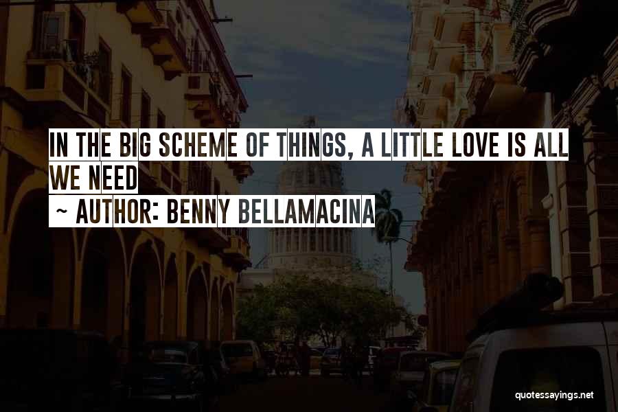 Benny Bellamacina Quotes: In The Big Scheme Of Things, A Little Love Is All We Need