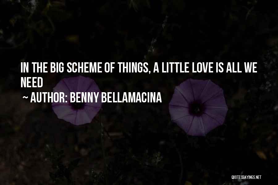 Benny Bellamacina Quotes: In The Big Scheme Of Things, A Little Love Is All We Need