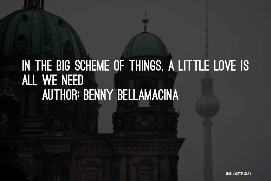 Benny Bellamacina Quotes: In The Big Scheme Of Things, A Little Love Is All We Need