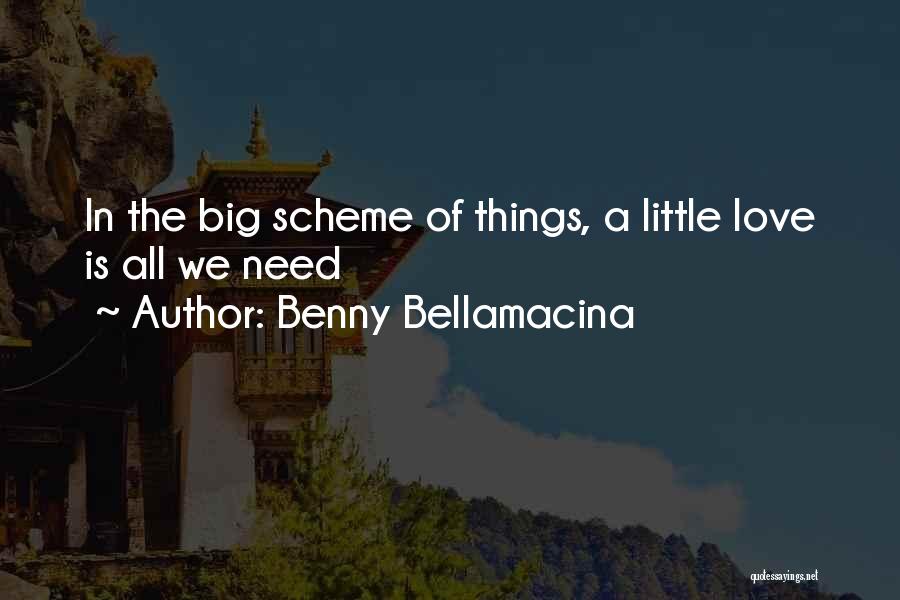 Benny Bellamacina Quotes: In The Big Scheme Of Things, A Little Love Is All We Need