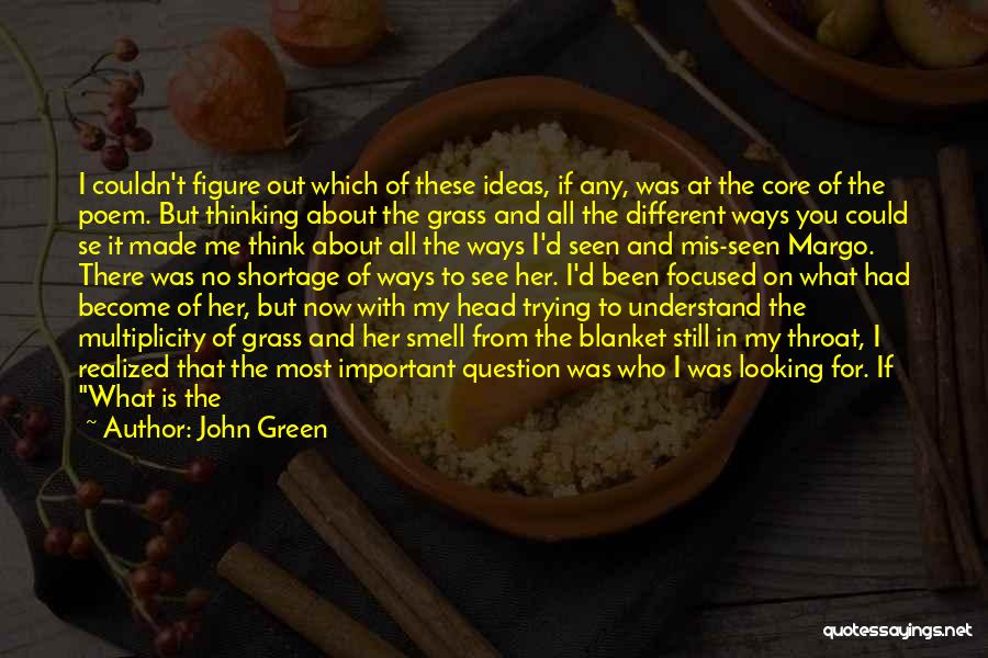 John Green Quotes: I Couldn't Figure Out Which Of These Ideas, If Any, Was At The Core Of The Poem. But Thinking About