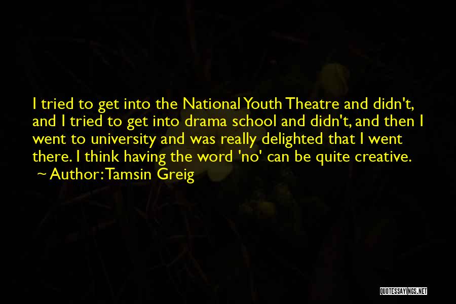 Tamsin Greig Quotes: I Tried To Get Into The National Youth Theatre And Didn't, And I Tried To Get Into Drama School And